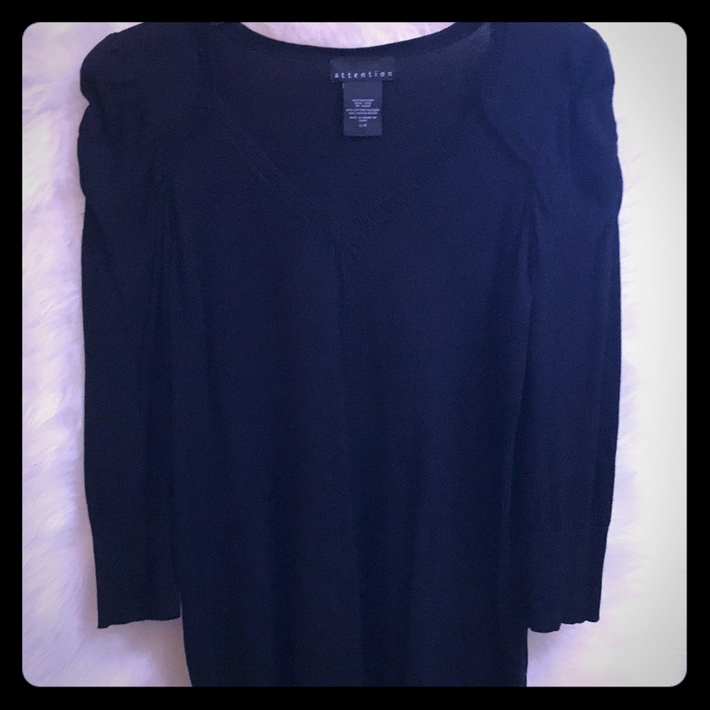 Attention - Black Sweater Slight Bubble Shoulders
